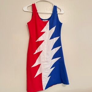 Grateful Dead Lightning Bolt Dress Mini Dress A Line Tank Dress